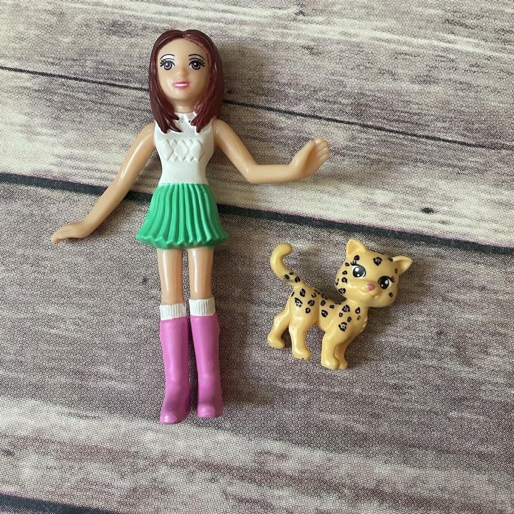 Polly Pocket Fill And Cat Leopard Figurine Set